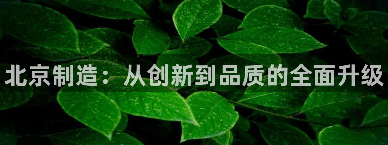 门徒娱乐线路图片：北京制造：从创新到品质的全面升级