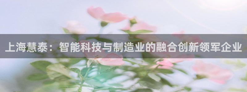 门徒娱乐的优势和劣势：上海慧泰：智能科技与制造业的融合创新领