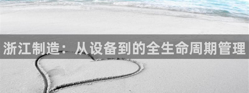 门徒娱乐上5指尖：浙江制造：从设备到的全生命周期管理