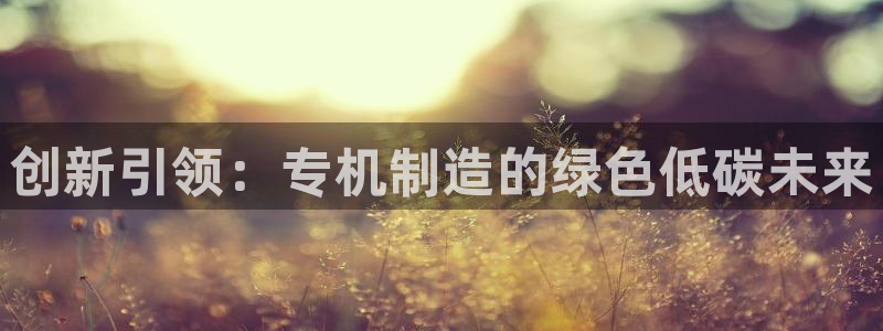 门徒娱乐场究7276O：创新引领：专机制造的绿色低碳未来