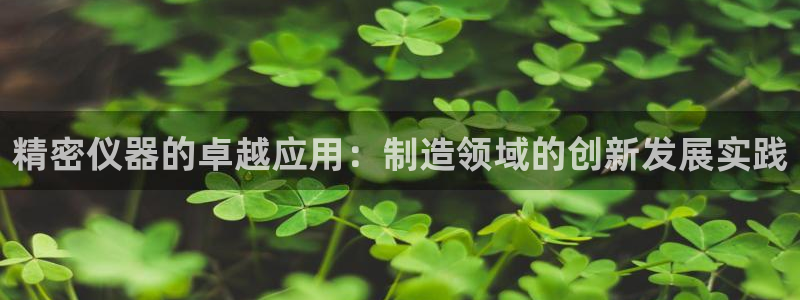 门徒娱乐注册平台有哪些：精密仪器的卓越应用：制造领域的创新发