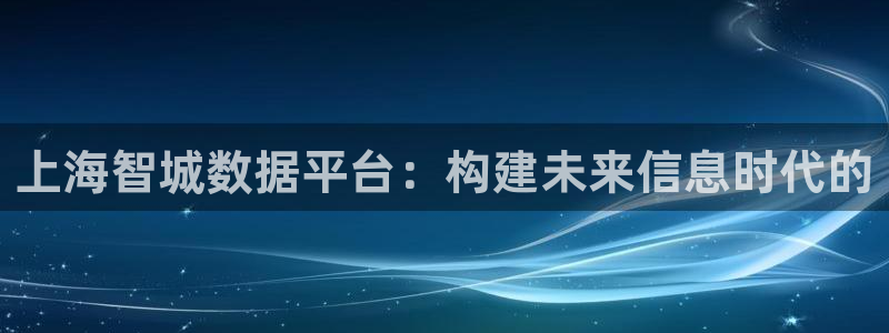 门徒娱乐什么平台直播：上海智城数据平台：构建未来信息时代的