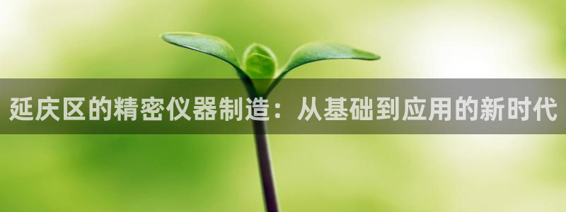 门徒娱乐平台安全吗知乎：延庆区的精密仪器制造：从基础到应用的